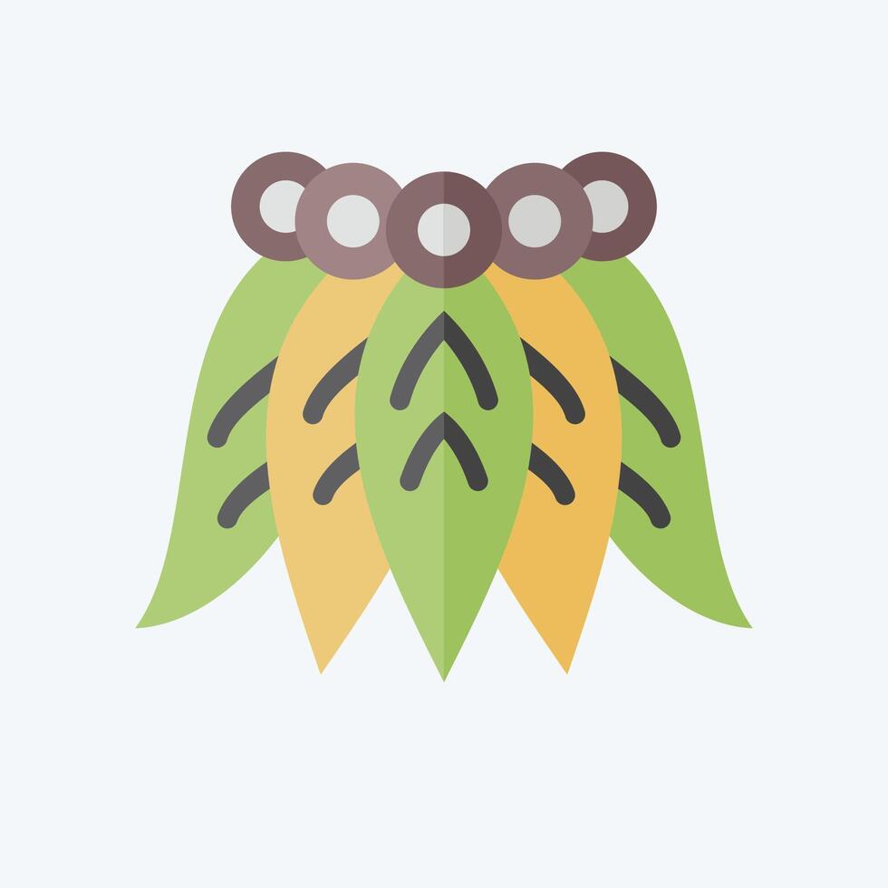 Icon Hawaiian Skrirt. related to Hawaii symbol. flat style. design editable vector