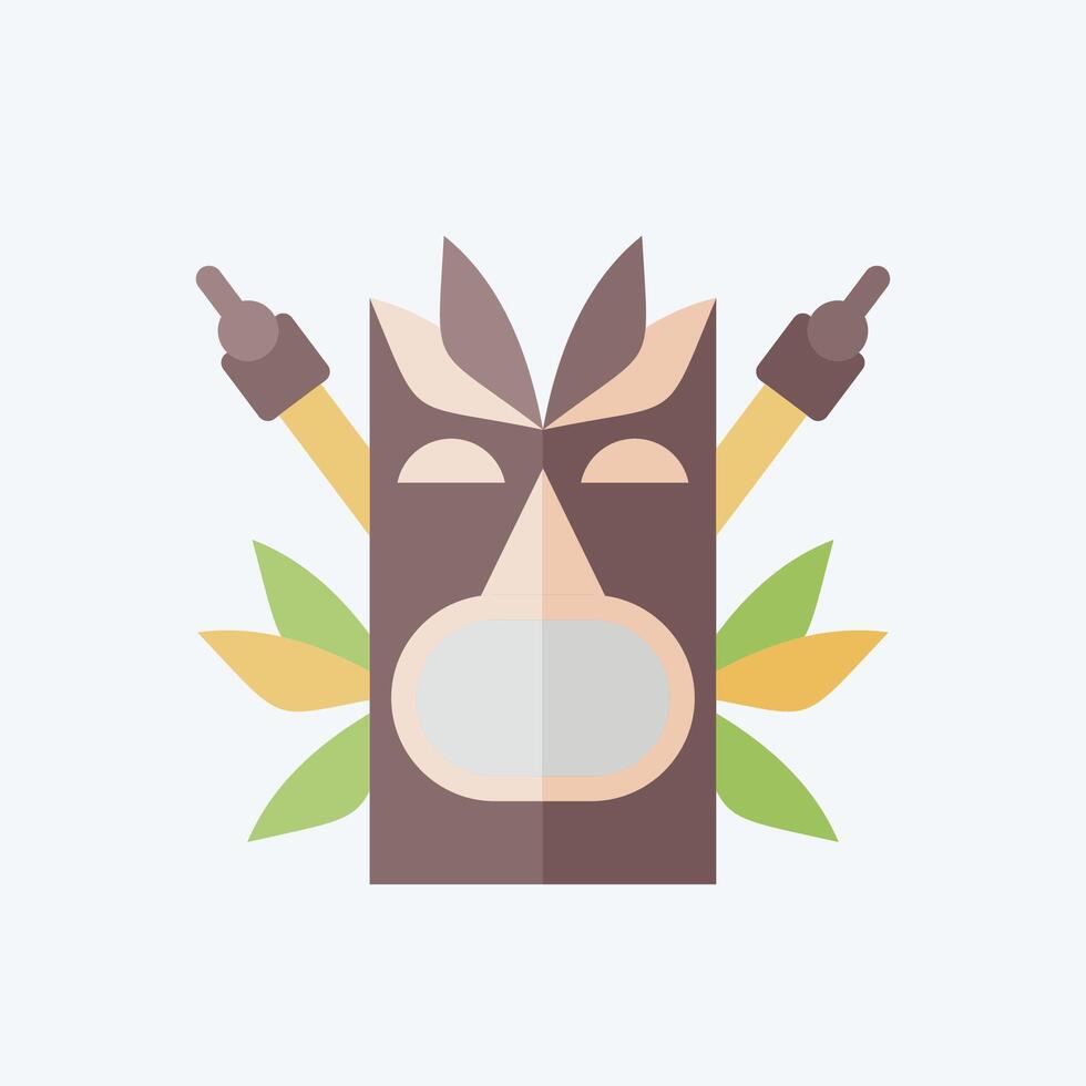 Icon Totem. related to Hawaii symbol. flat style. design editable vector