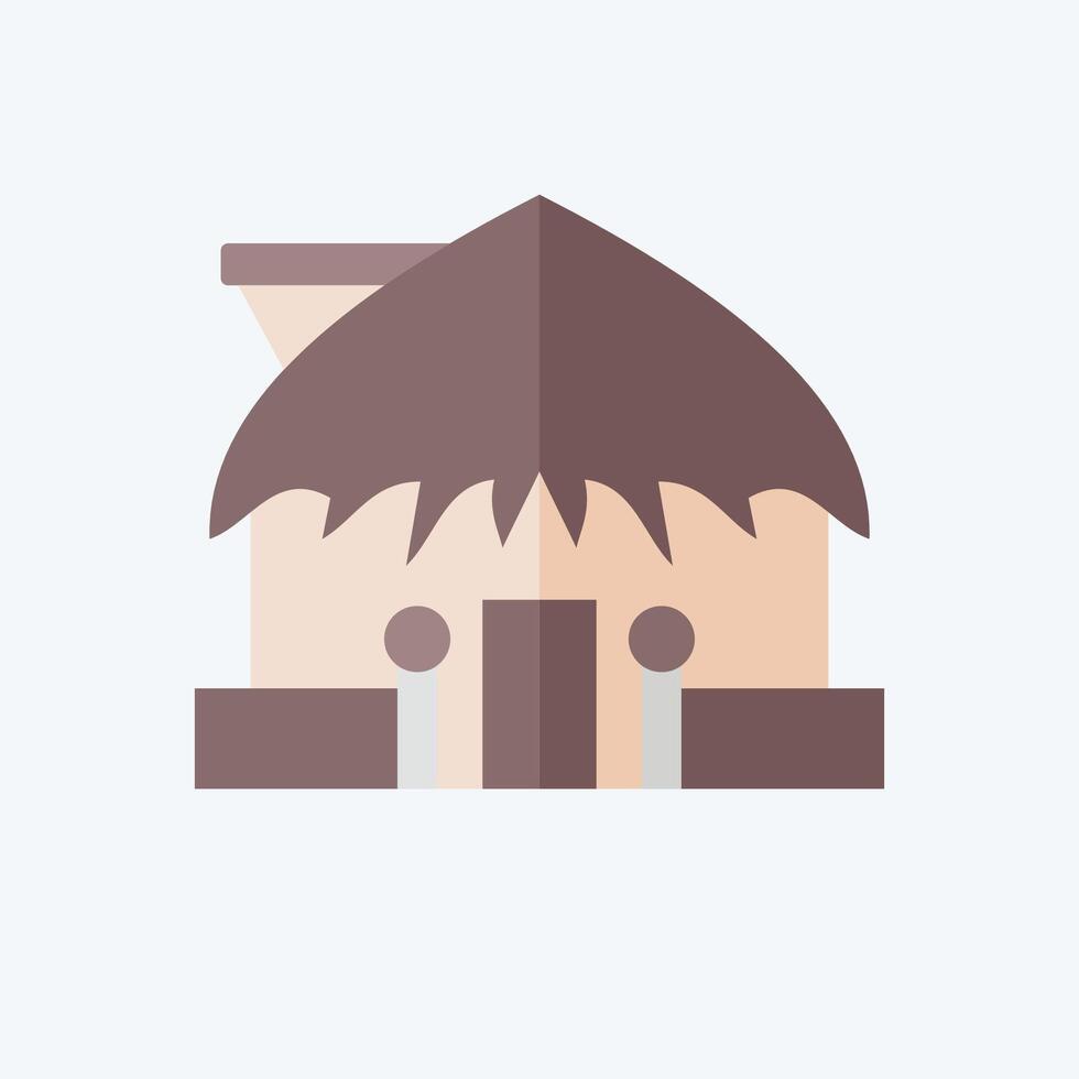 Icon Hut. related to Hawaii symbol. flat style. design editable vector
