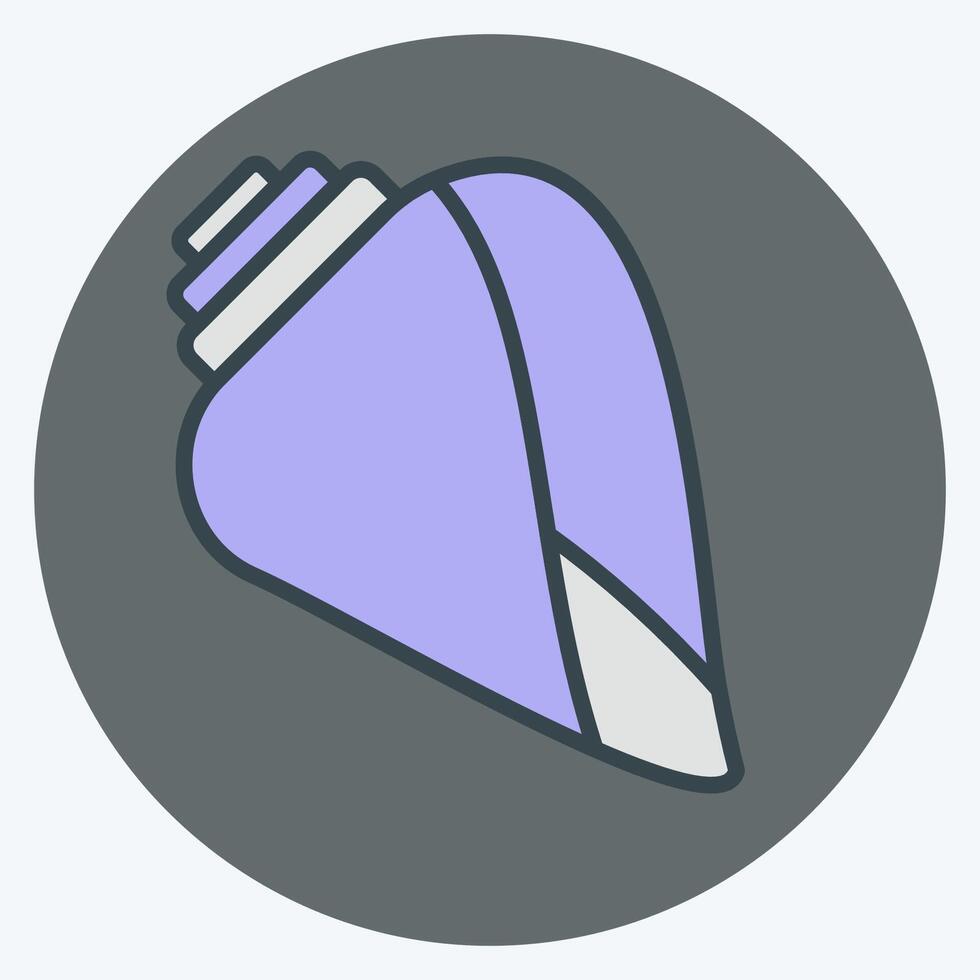 Icon Sheel. related to Hawaii symbol. color mate style. design editable vector