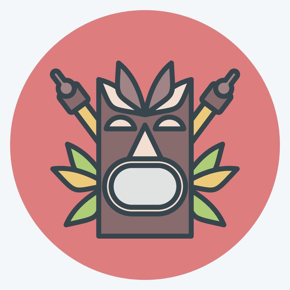 Icon Totem. related to Hawaii symbol. color mate style. design editable vector