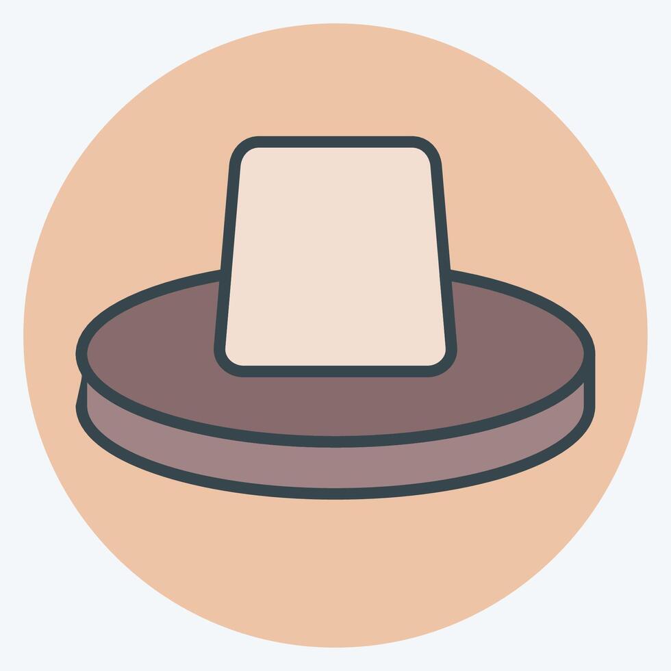 Icon Hat. related to Hawaii symbol. color mate style. design editable vector