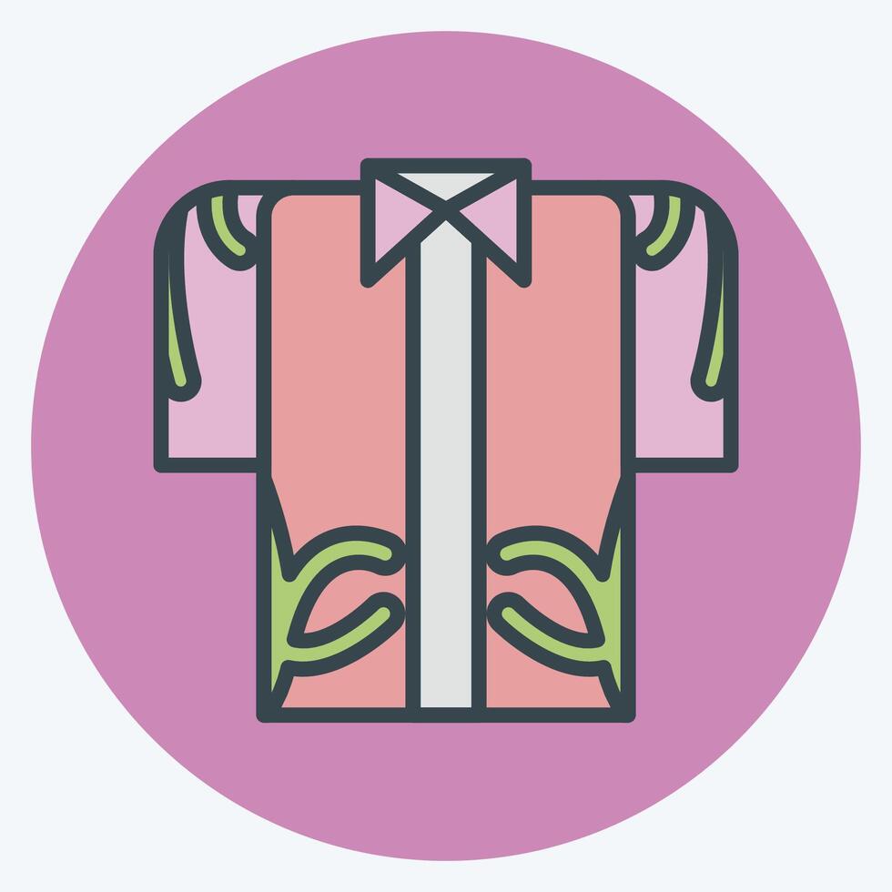 Icon Hawaii Shirt. related to Hawaii symbol. color mate style. design editable vector