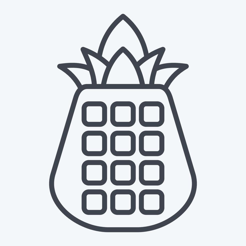 Icon Pineapple. related to Hawaii symbol. line style. design editable vector