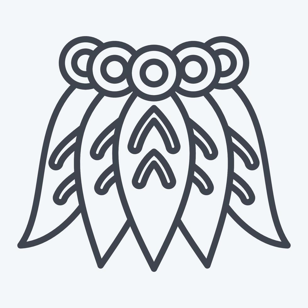 Icon Hawaiian Skrirt. related to Hawaii symbol. line style. design editable vector