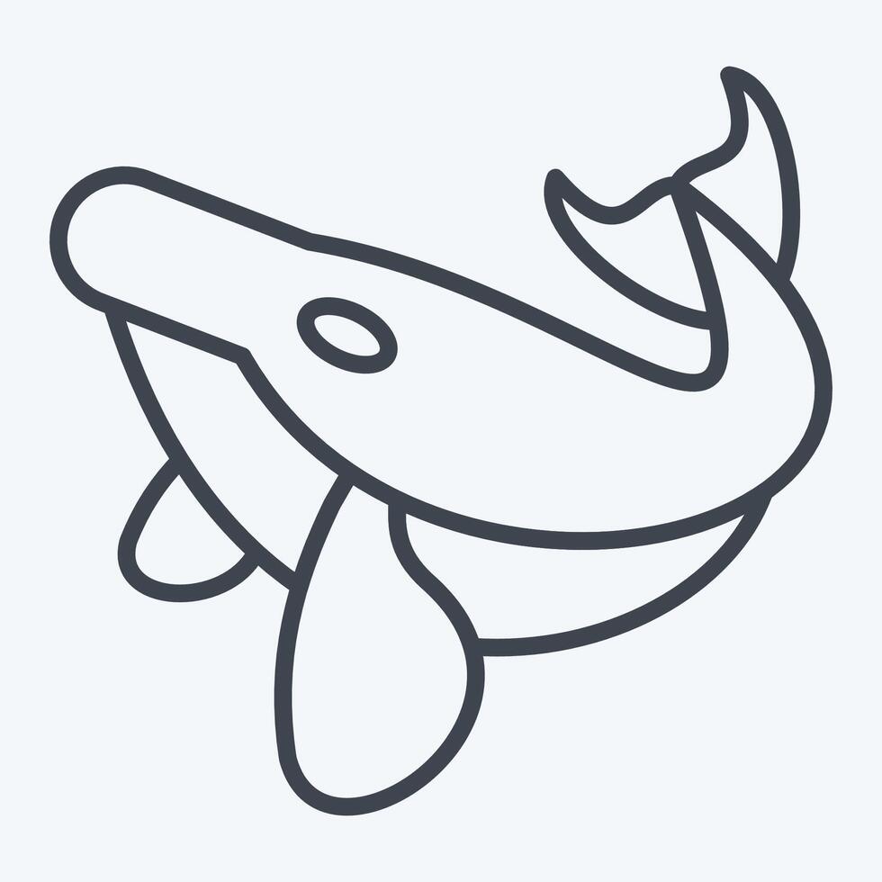 Icon Humback Whale. related to Hawaii symbol. line style. design editable vector