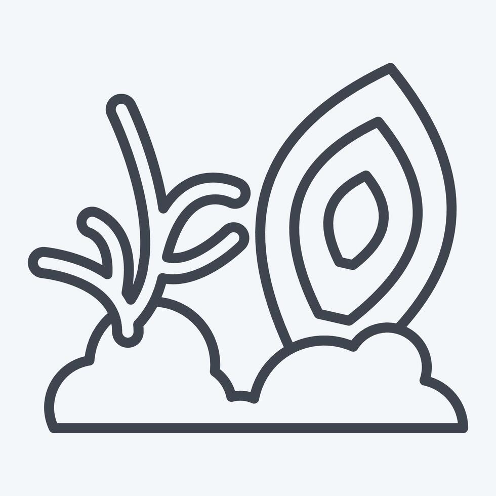 Icon Coral. related to Hawaii symbol. line style. design editable vector