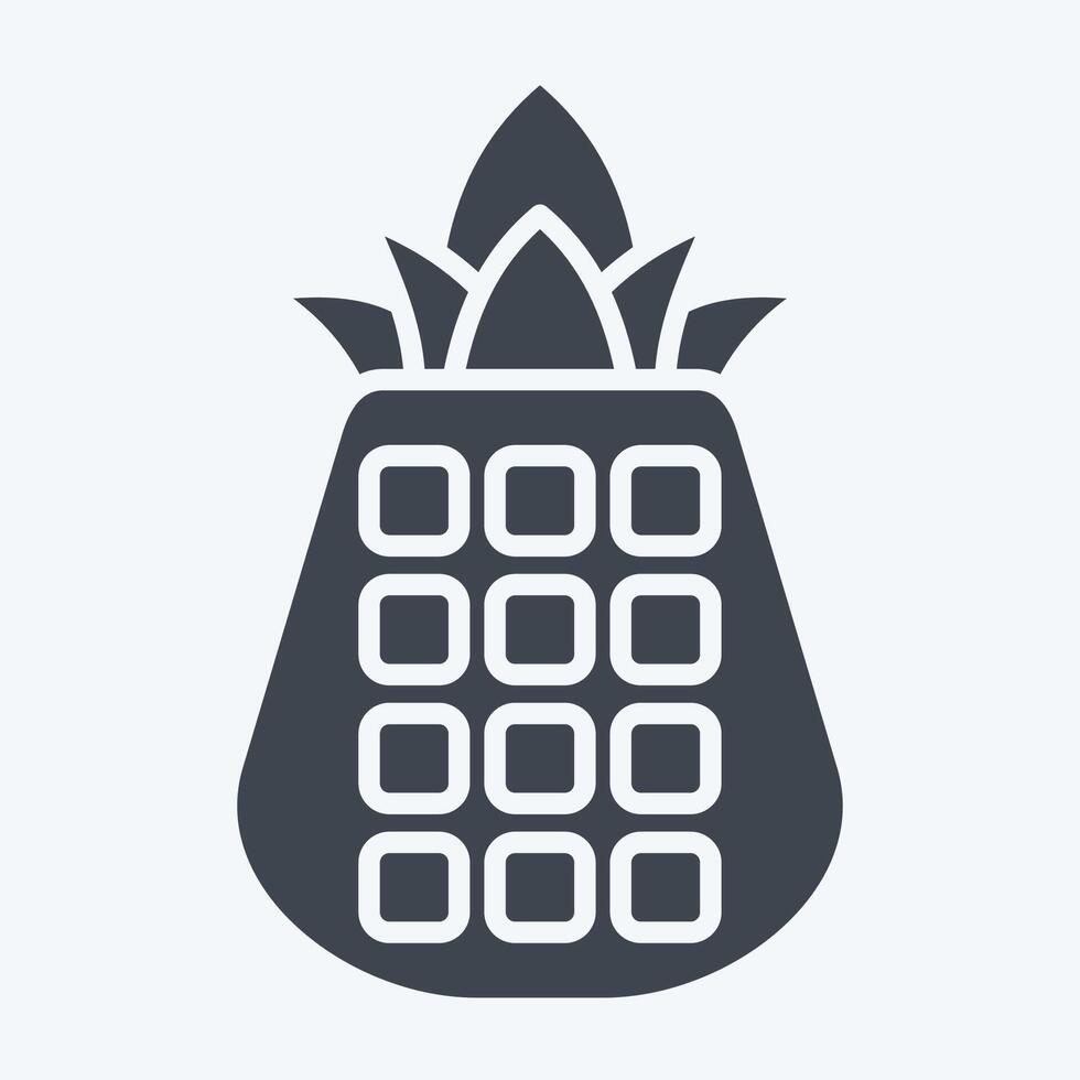 Icon Pineapple. related to Hawaii symbol. glyph style. design editable vector