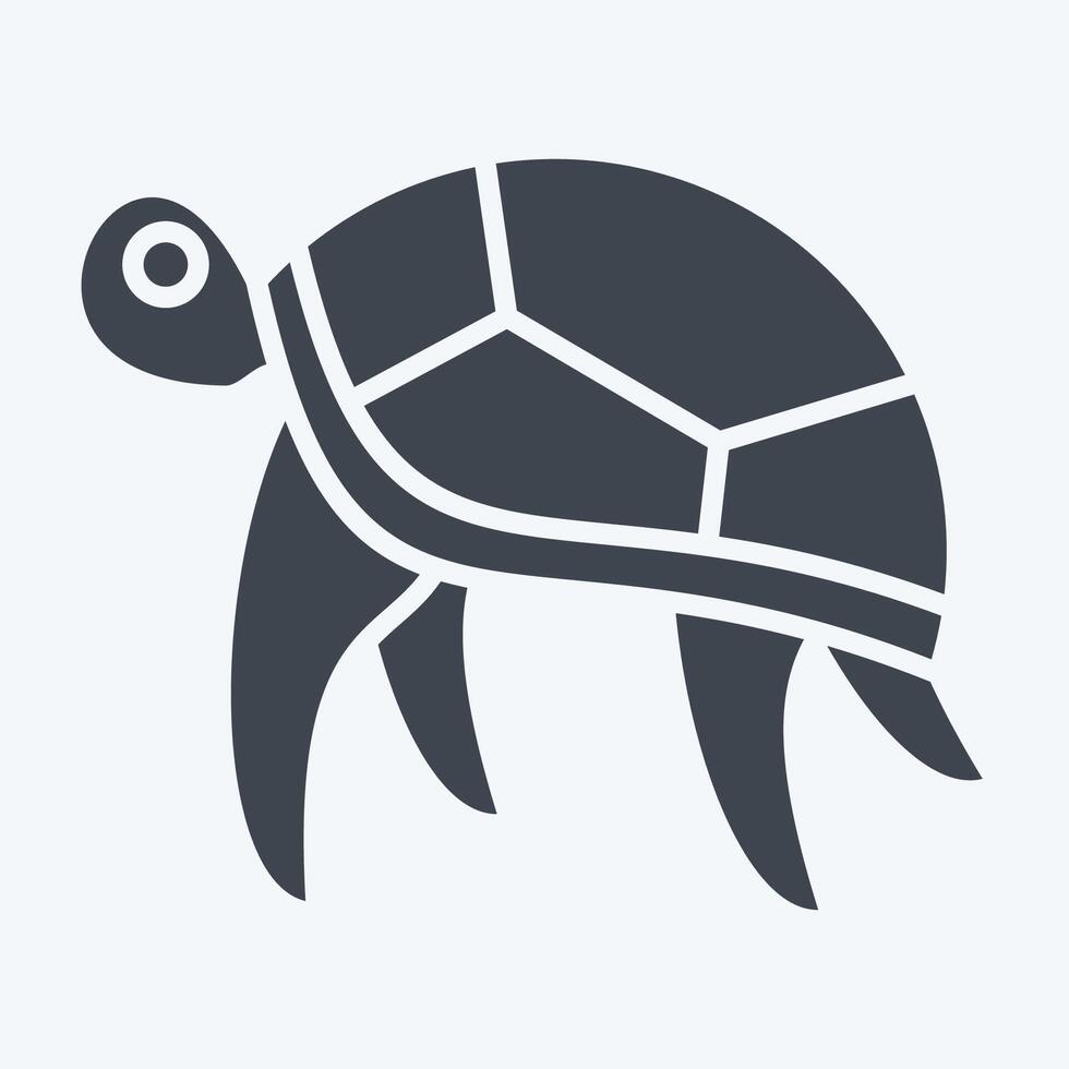 Icon Turtle. related to Hawaii symbol. glyph style. design editable vector