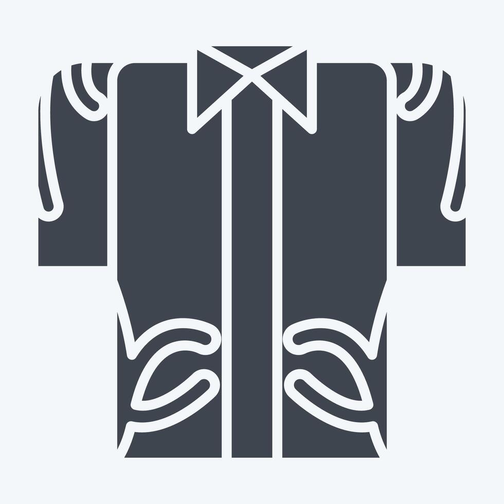 Icon Hawaii Shirt. related to Hawaii symbol. glyph style. design editable vector