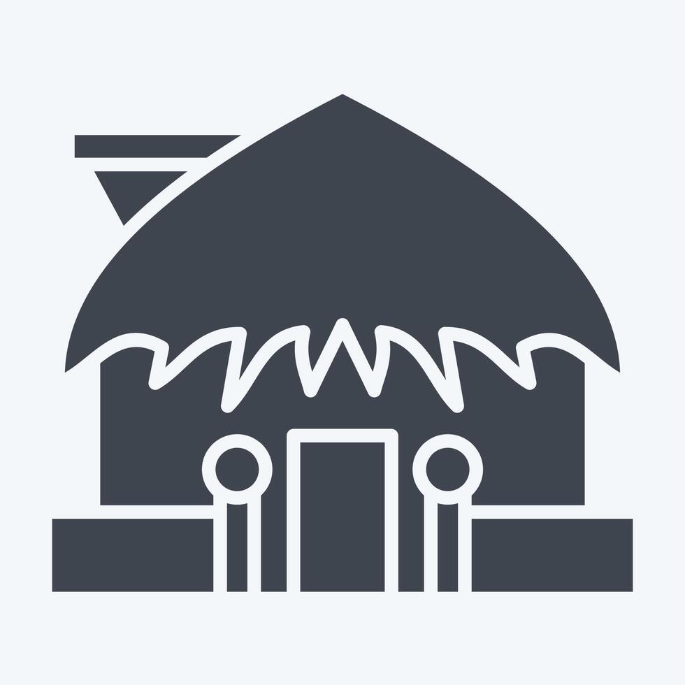 Icon Hut. related to Hawaii symbol. glyph style. design editable vector