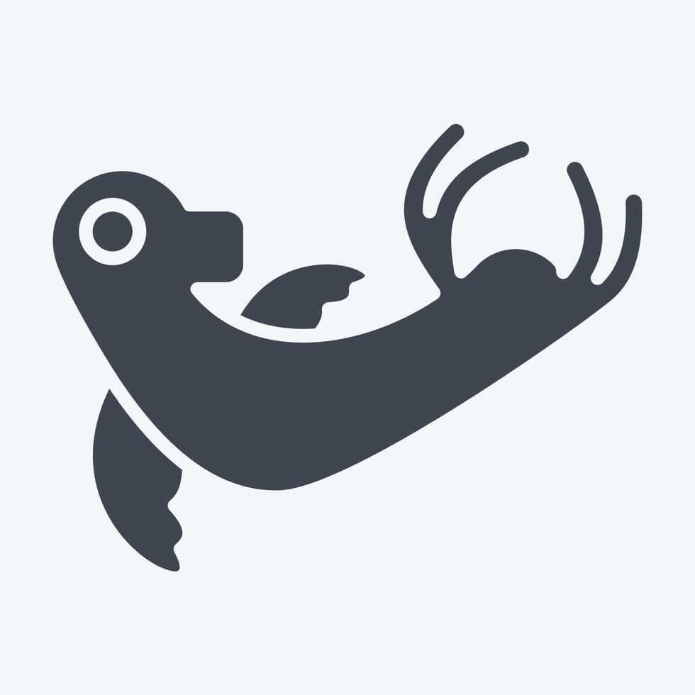 Icon Monk Seal. related to Hawaii symbol. glyph style. design editable vector