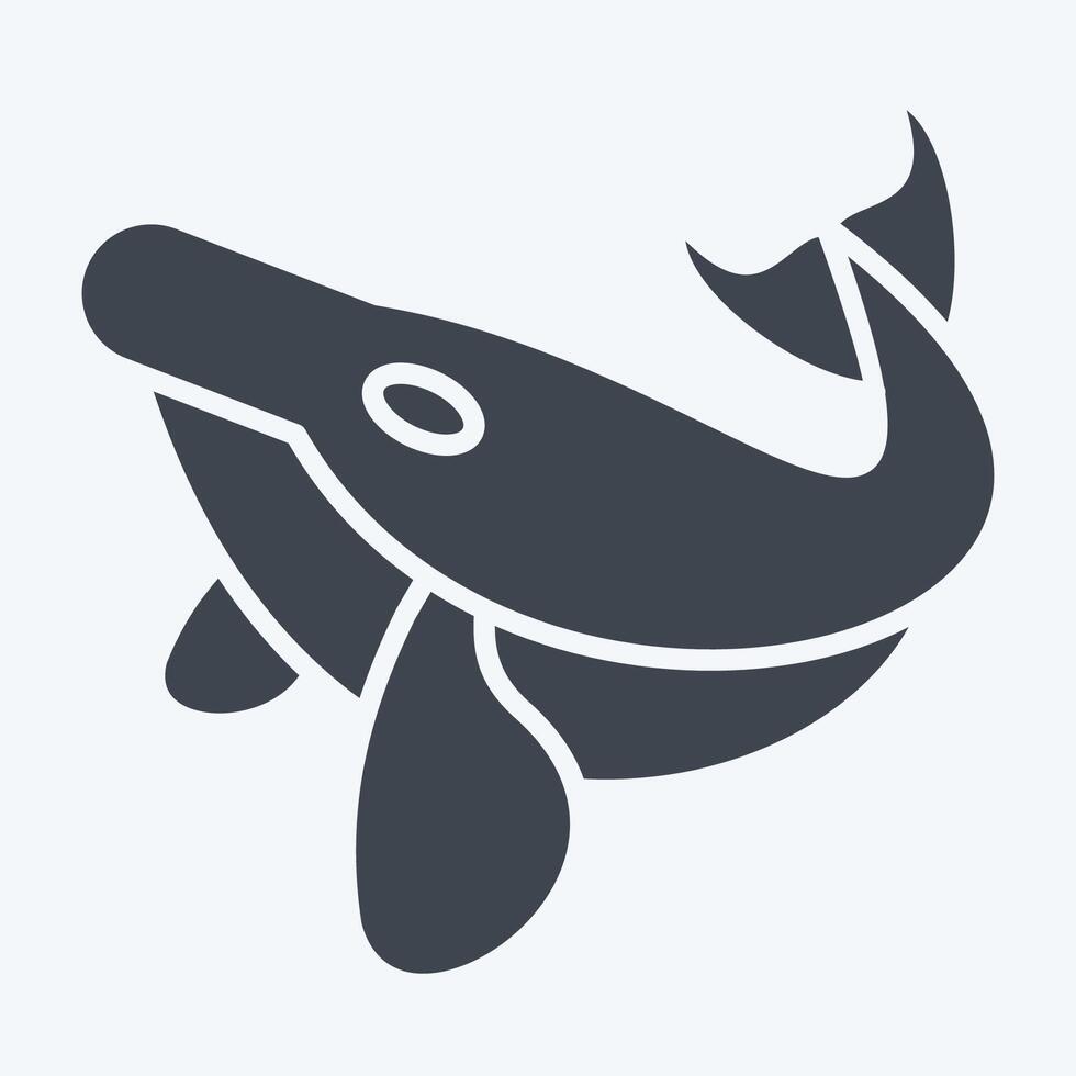 Icon Humback Whale. related to Hawaii symbol. glyph style. design editable vector