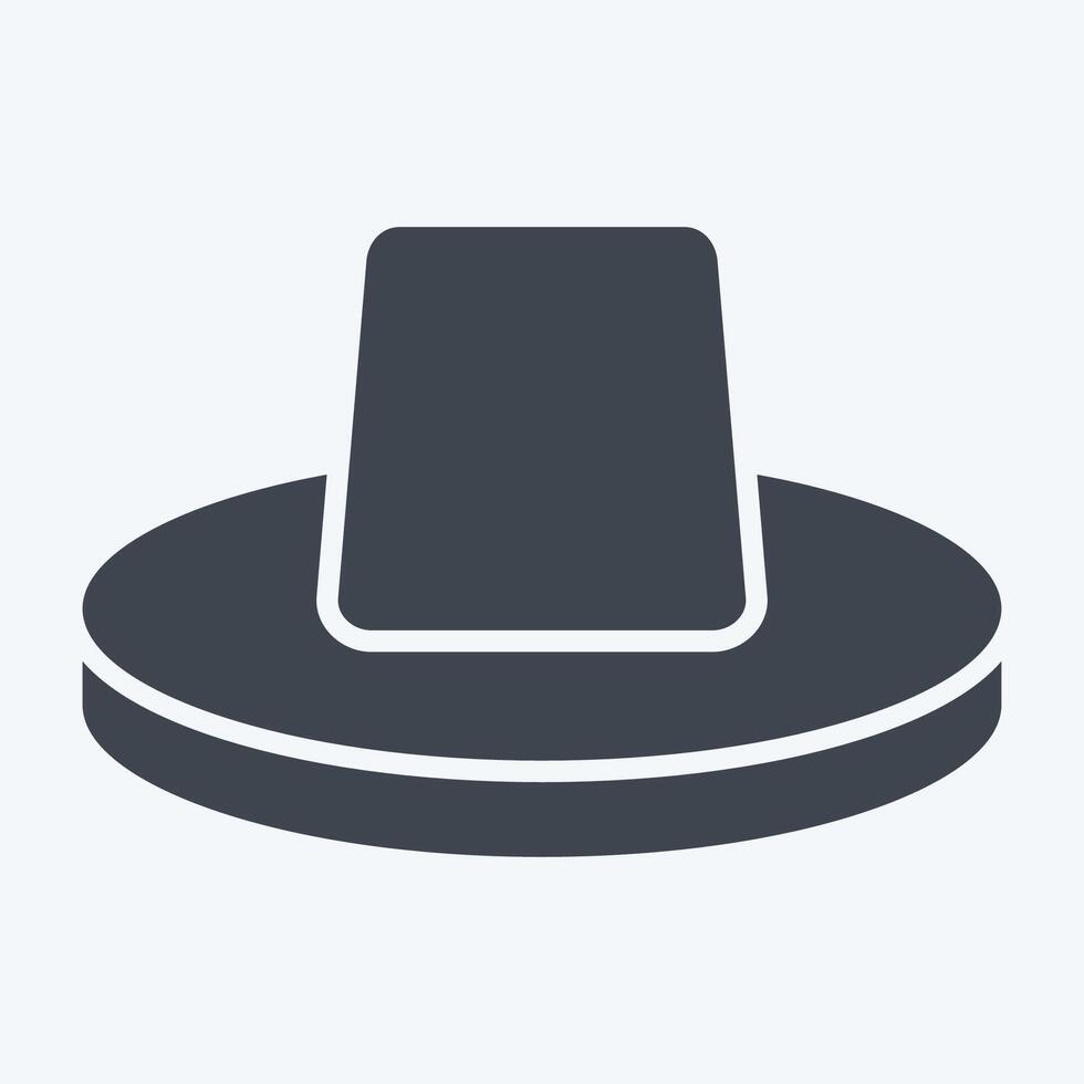 Icon Hat. related to Hawaii symbol. glyph style. design editable vector