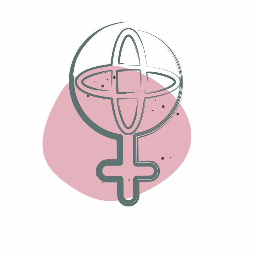 Icon World Feminism. related to Feminism symbol. Color Spot Style. design editable vector
