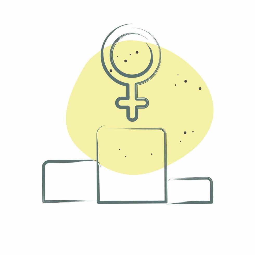 Icon First Position. related to Feminism symbol. Color Spot Style. design editable vector