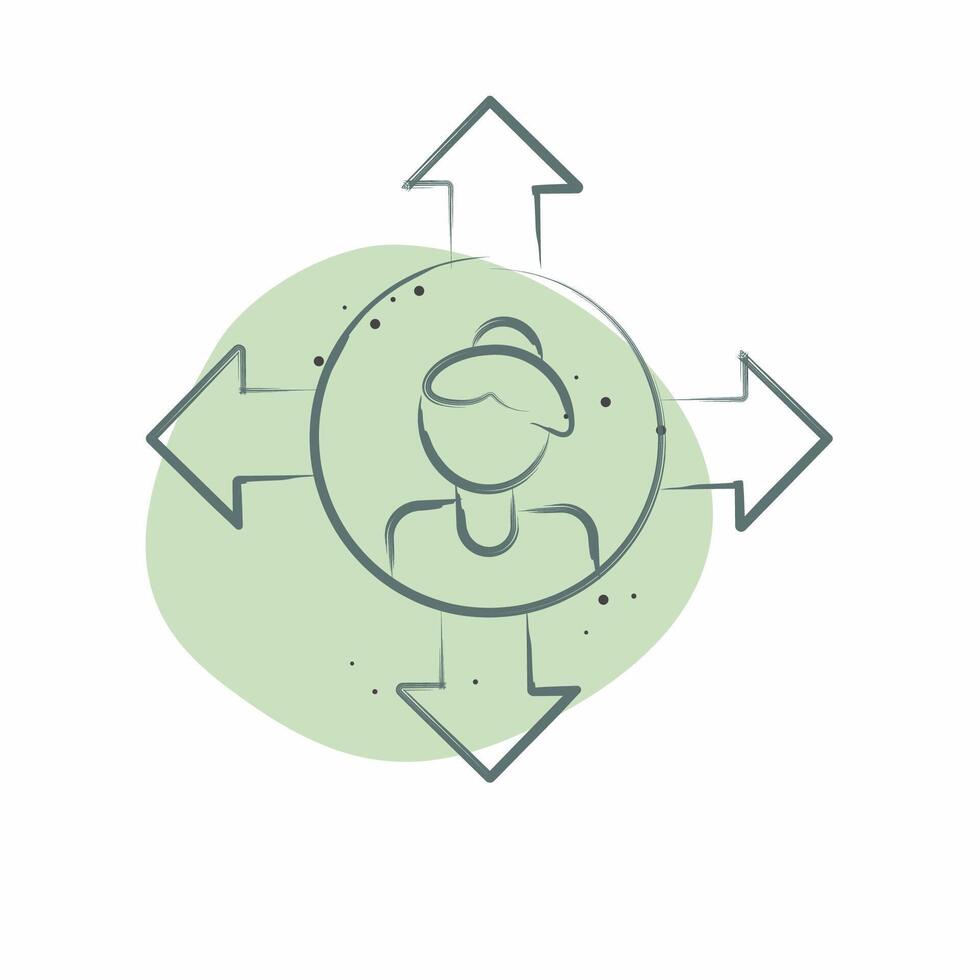 Icon Freedom. related to Feminism symbol. Color Spot Style. design editable vector