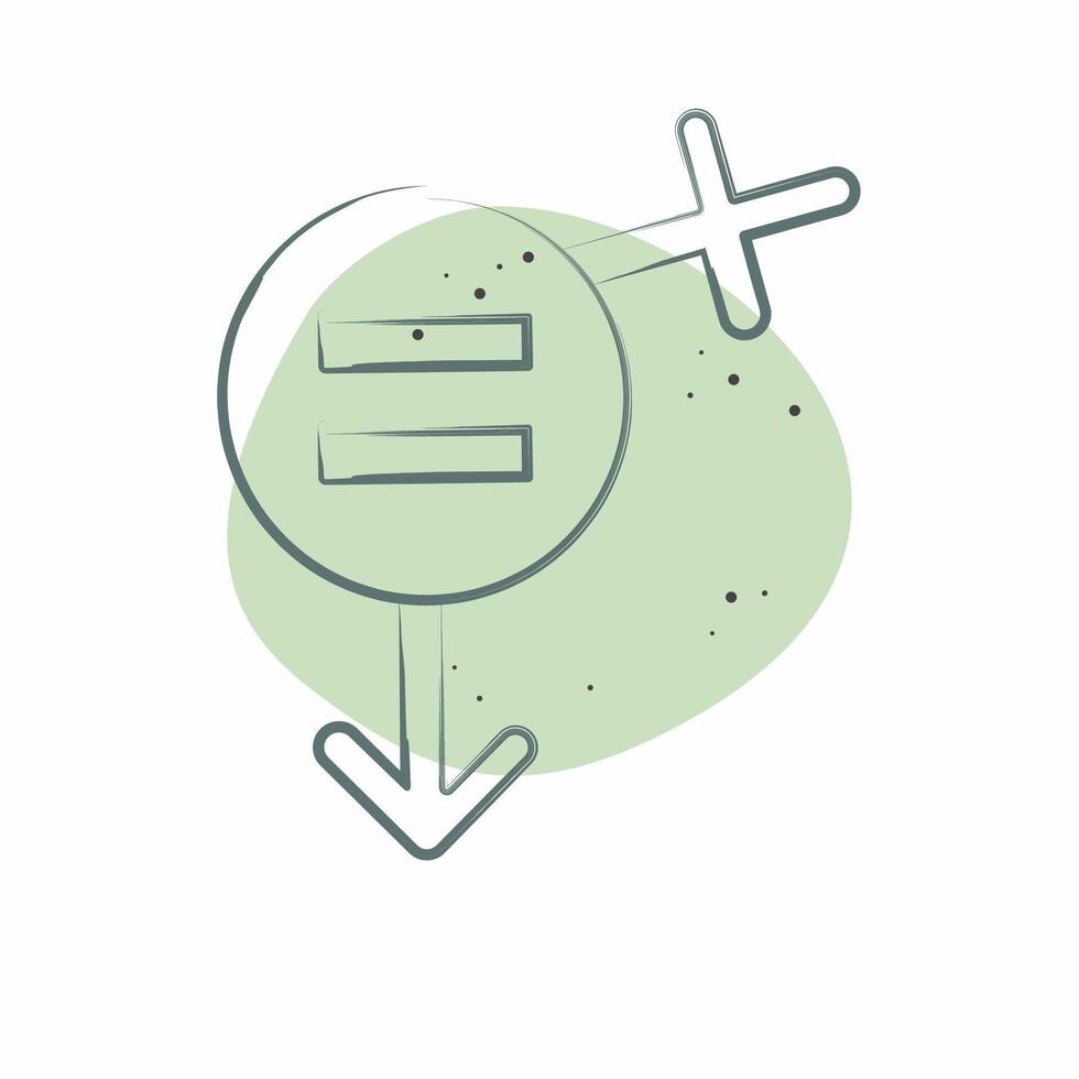 Icon Equality. related to Feminism symbol. Color Spot Style. design editable vector