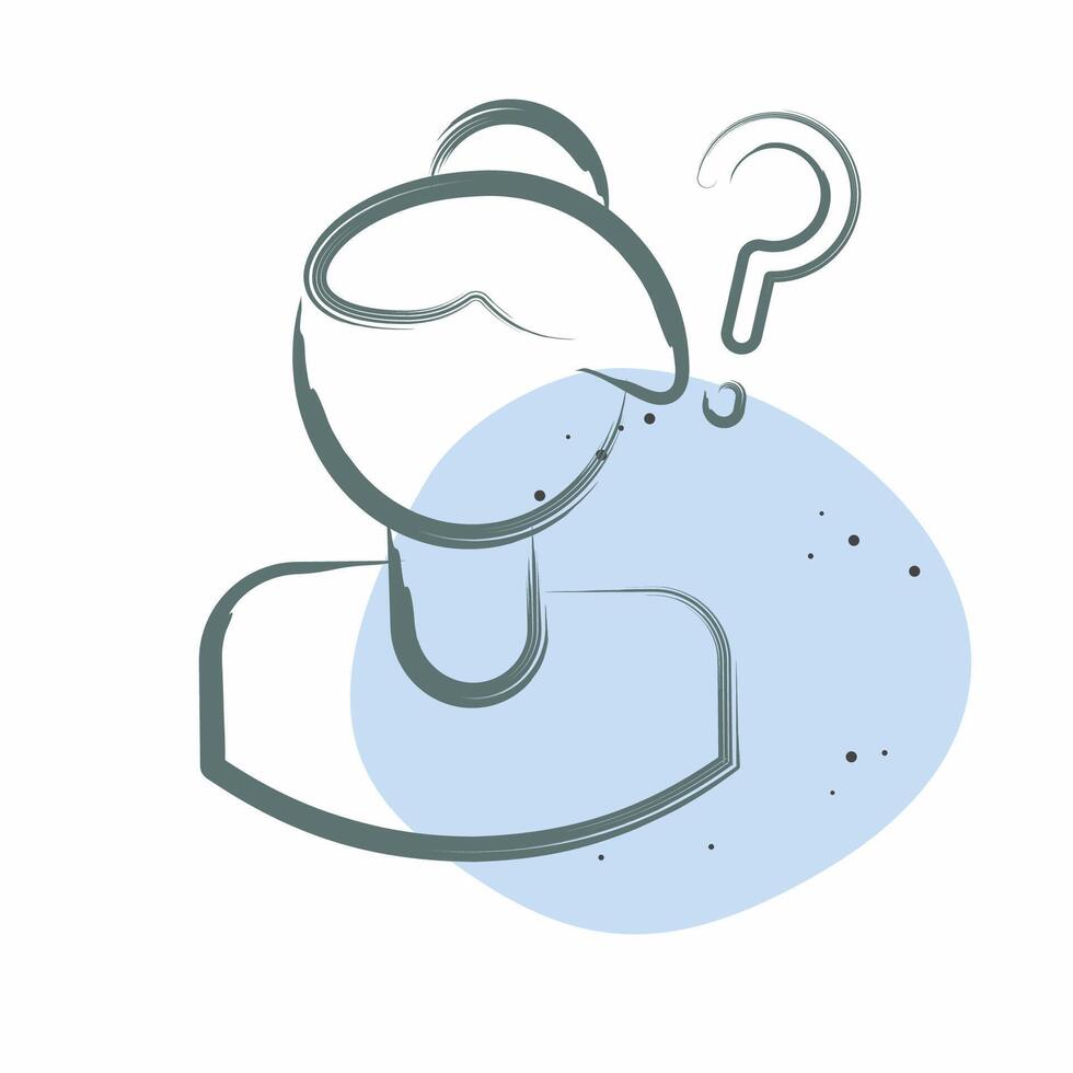 Icon Lost Person. related to Feminism symbol. Color Spot Style. design editable vector