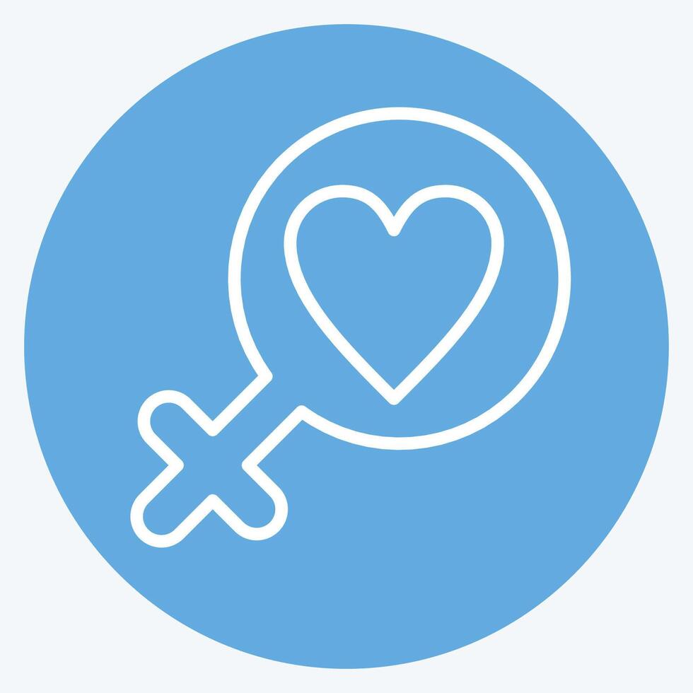 Icon Fight For Right. related to Feminism symbol. blue eyes style. design editable vector