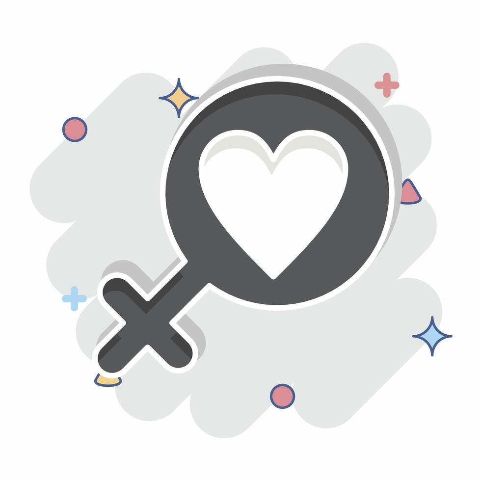 Icon Fight For Right. related to Feminism symbol. comic style. design editable vector