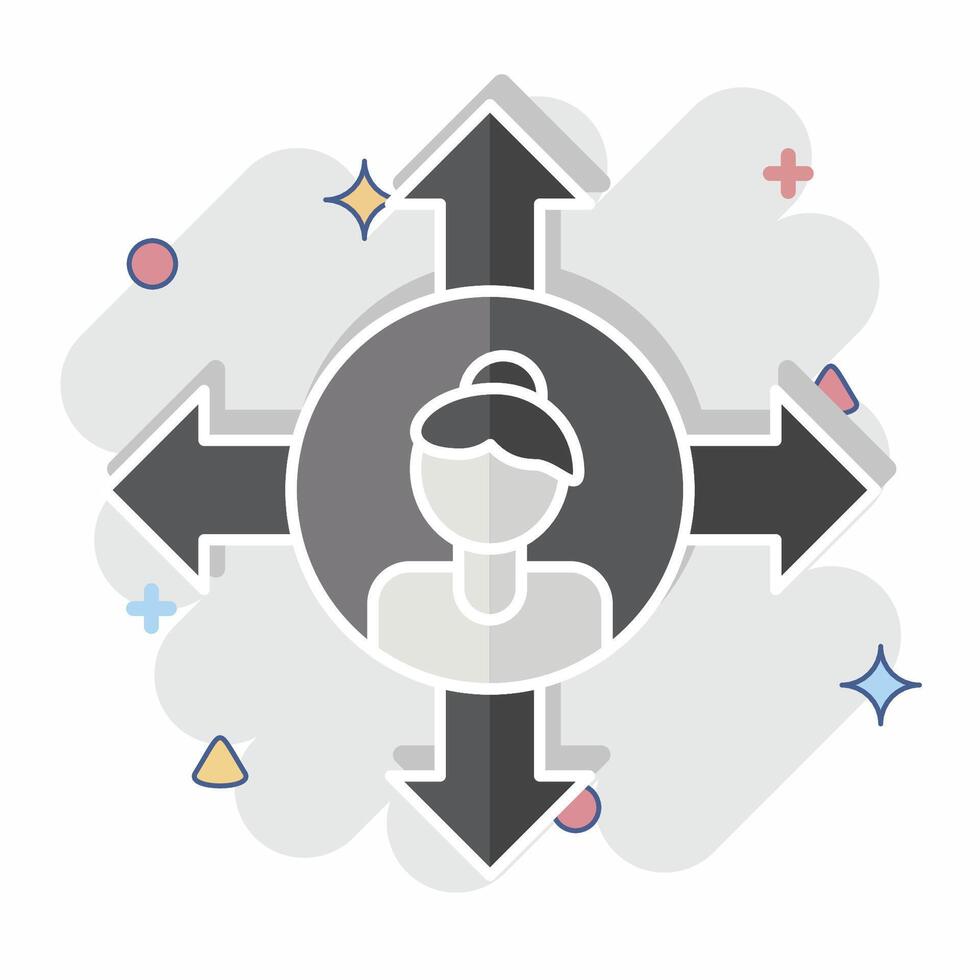Icon Freedom. related to Feminism symbol. comic style. design editable vector