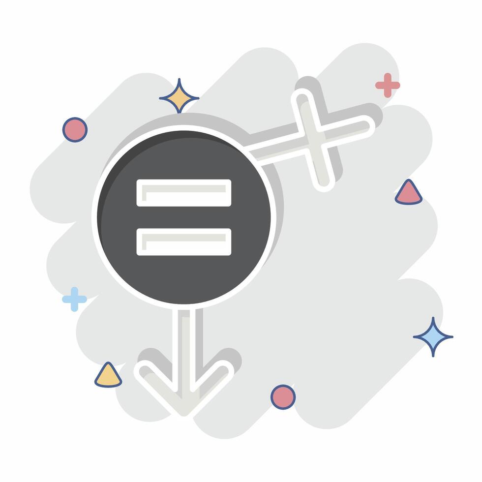 Icon Equality. related to Feminism symbol. comic style. design editable vector