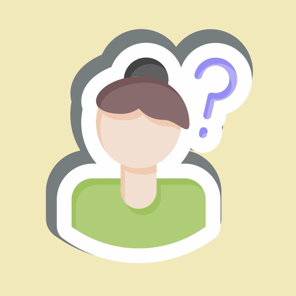 Sticker Lost Person. related to Feminism symbol. design editable vector