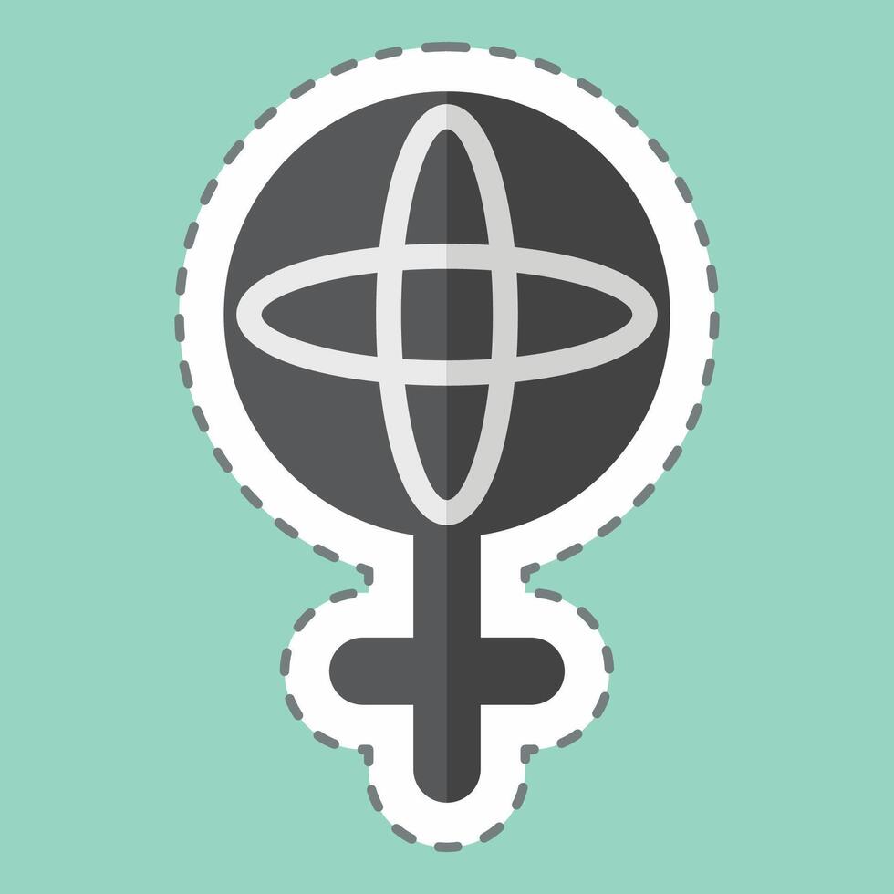 Sticker line cut World Feminism. related to Feminism symbol. design editable vector