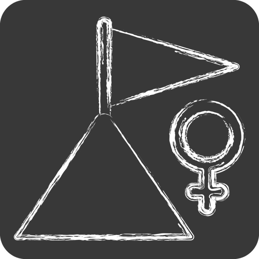 Icon Succes. related to Feminism symbol. chalk Style. design editable vector