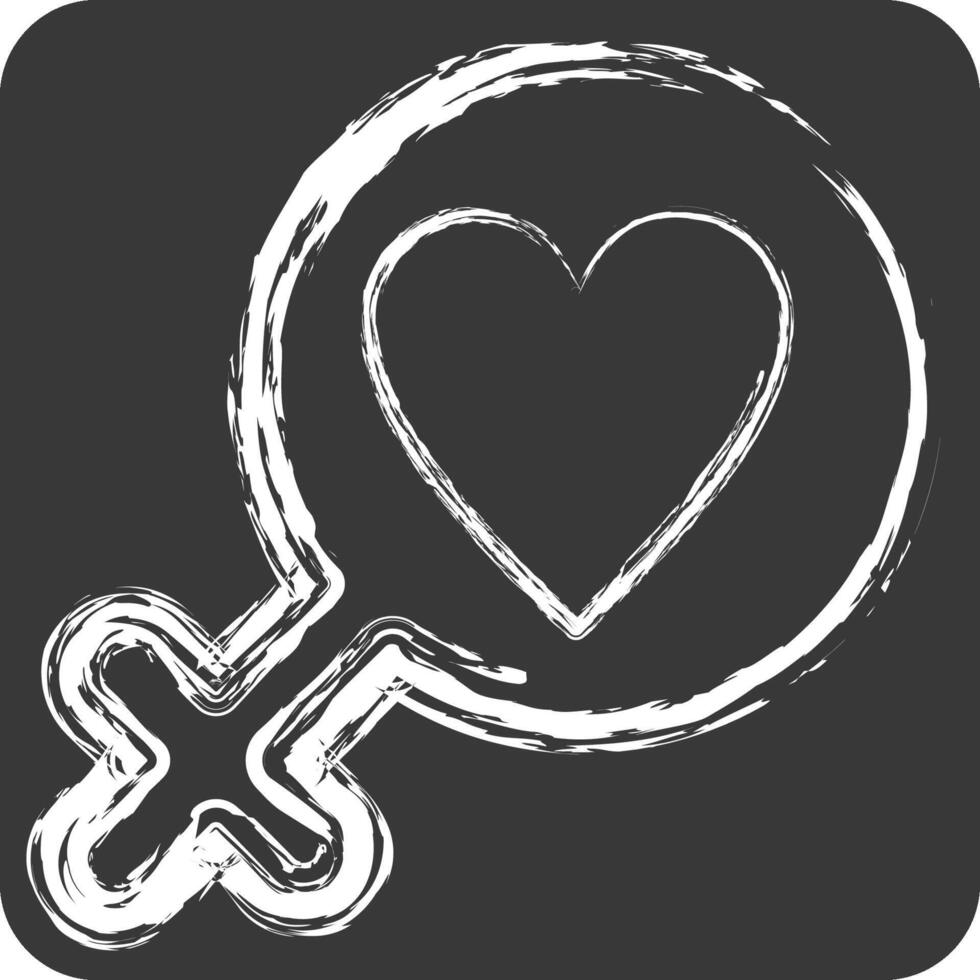 Icon Fight For Right. related to Feminism symbol. chalk Style. design editable vector