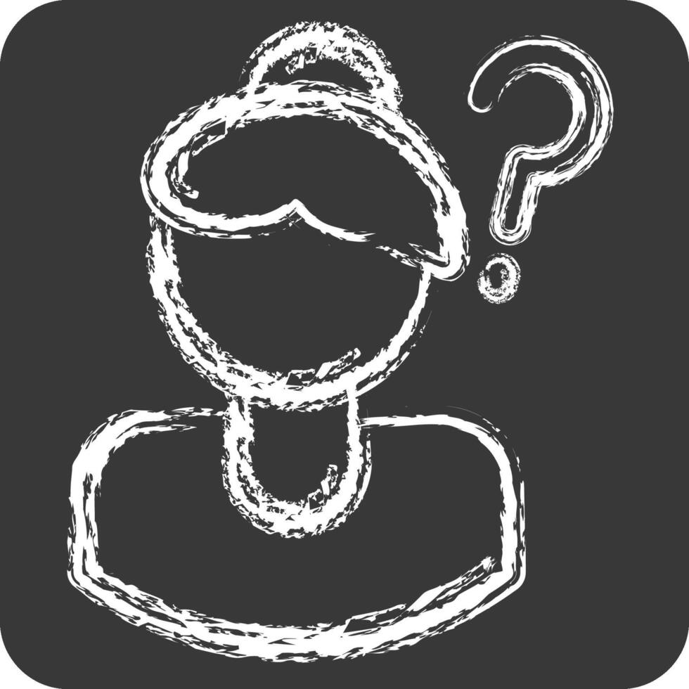 Icon Lost Person. related to Feminism symbol. chalk Style. design editable vector