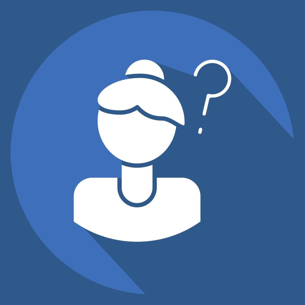 Icon Lost Person. related to Feminism symbol. long shadow style. design editable vector