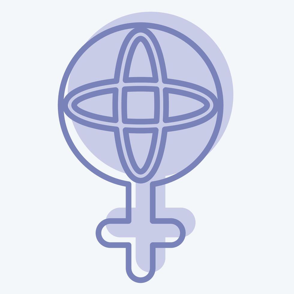 Icon World Feminism. related to Feminism symbol. two tone style. design editable vector