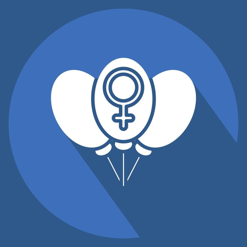 Icon Ballon. related to Feminism symbol. long shadow style. design editable vector