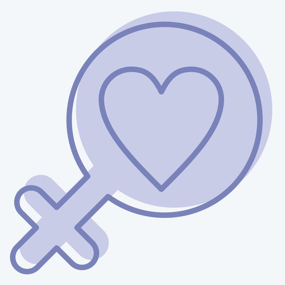 Icon Fight For Right. related to Feminism symbol. two tone style. design editable vector