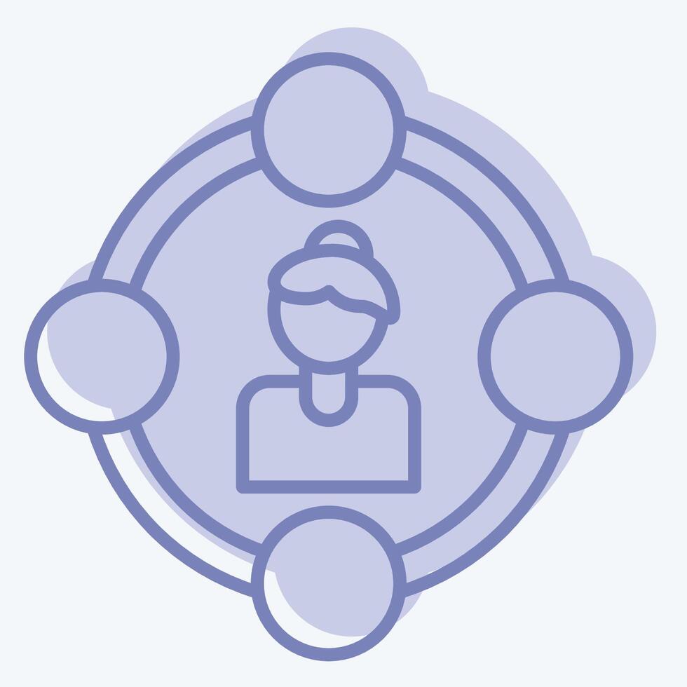 Icon Feminism Right. related to Feminism symbol. two tone style. design editable vector
