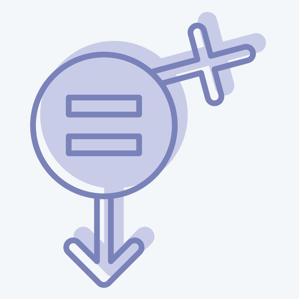 Icon Equality. related to Feminism symbol. two tone style. design editable vector