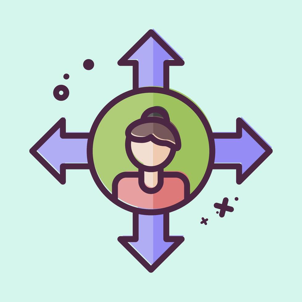 Icon Freedom. related to Feminism symbol. MBE style. design editable vector