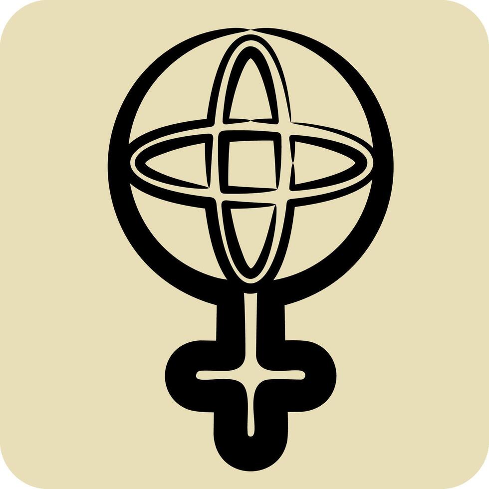 Icon World Feminism. related to Feminism symbol. hand drawn style. design editable vector