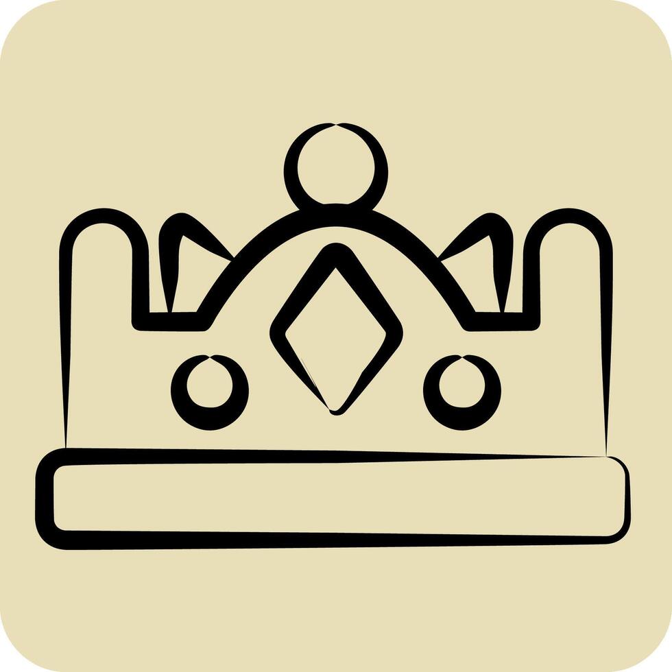 Icon Princess. related to Feminism symbol. hand drawn style. design editable vector
