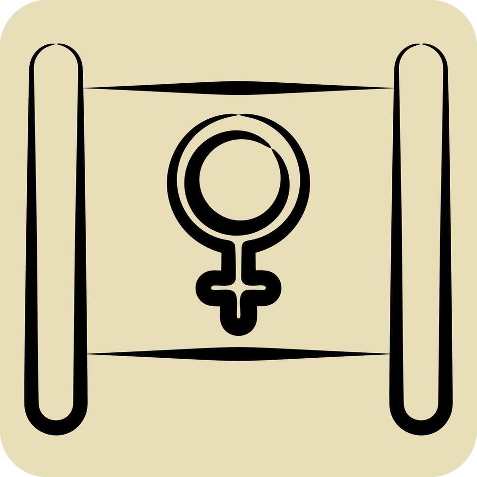 Icon Feminism. related to Feminism symbol. hand drawn style. design editable vector