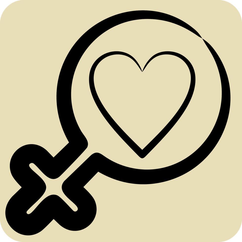 Icon Fight For Right. related to Feminism symbol. hand drawn style. design editable vector