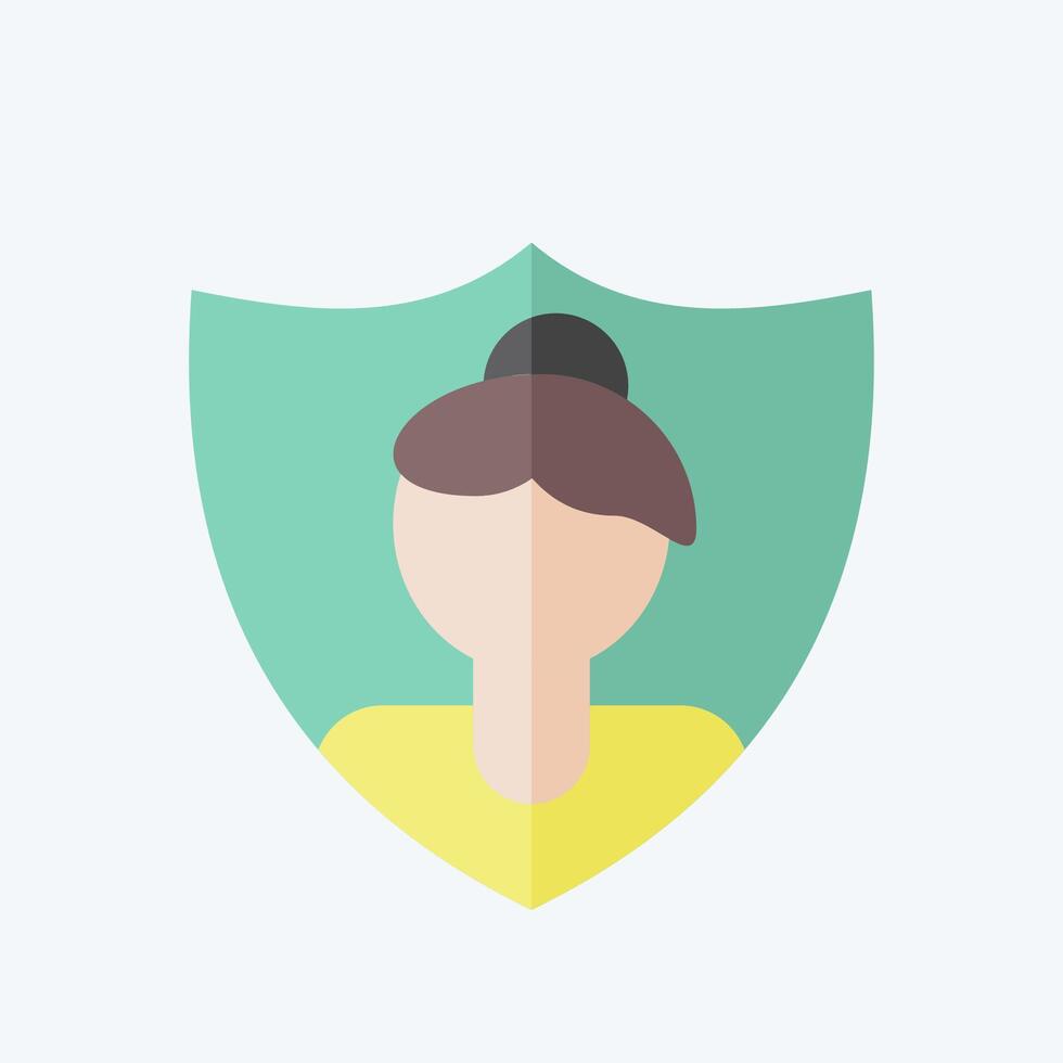 Icon Woman Safety. related to Feminism symbol. flat style. design editable vector