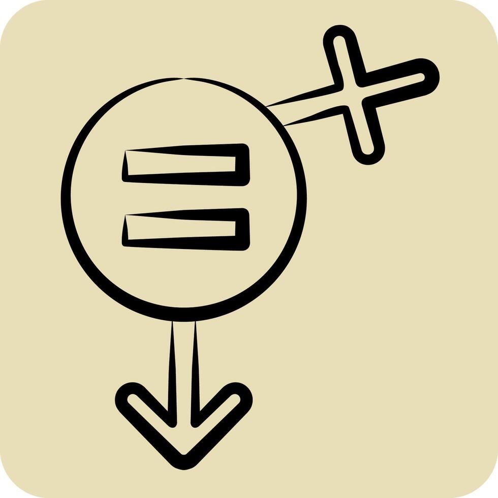 Icon Equality. related to Feminism symbol. hand drawn style. design editable vector