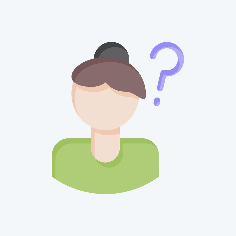 Icon Lost Person. related to Feminism symbol. flat style. design editable vector