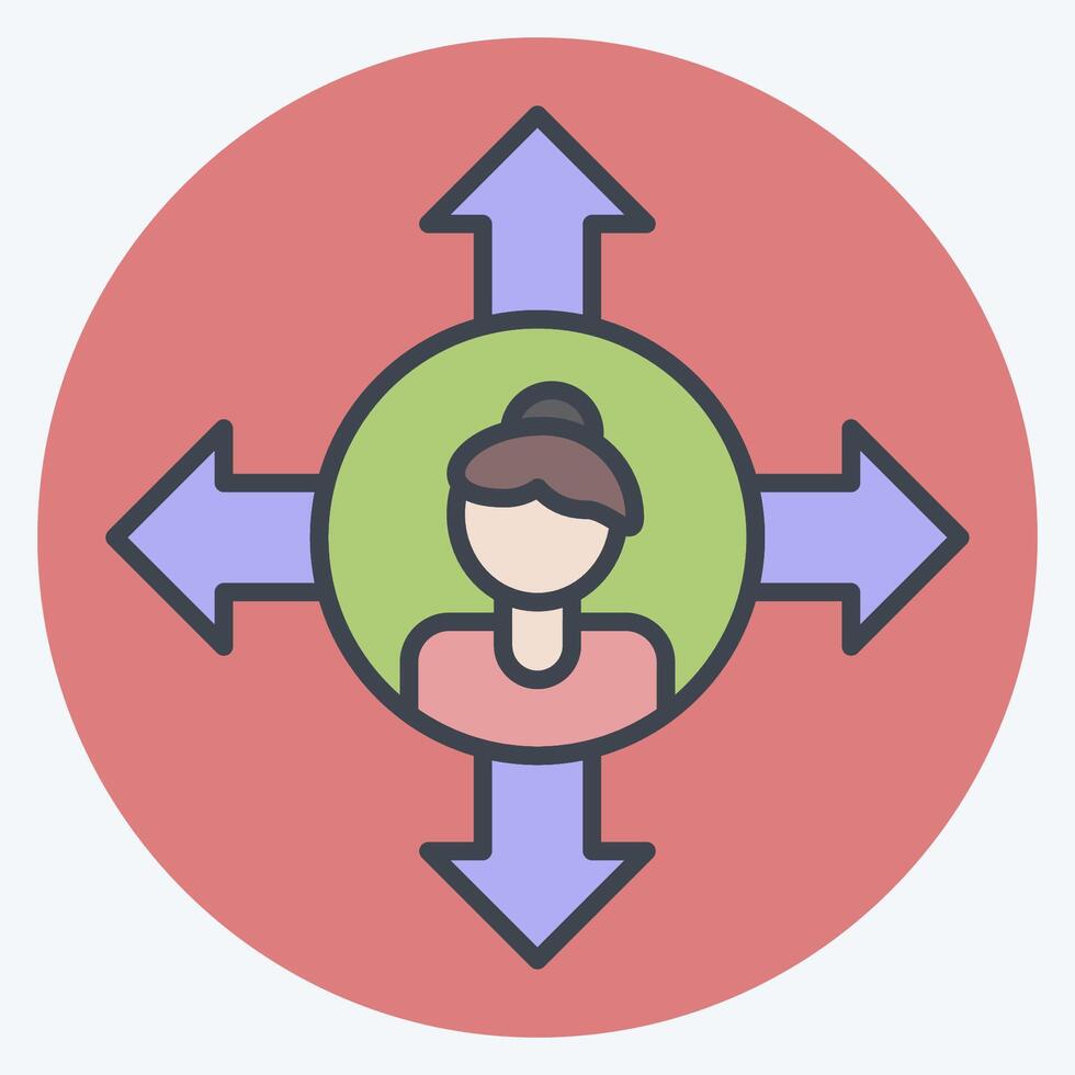 Icon Freedom. related to Feminism symbol. color mate style. design editable vector