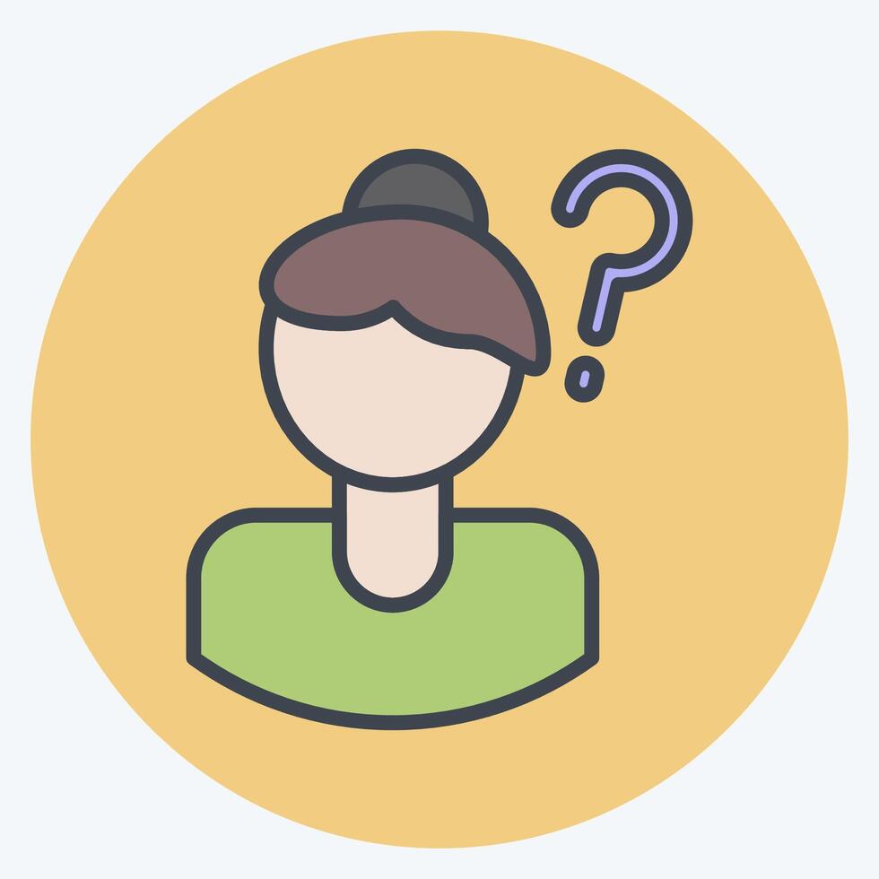 Icon Lost Person. related to Feminism symbol. color mate style. design editable vector