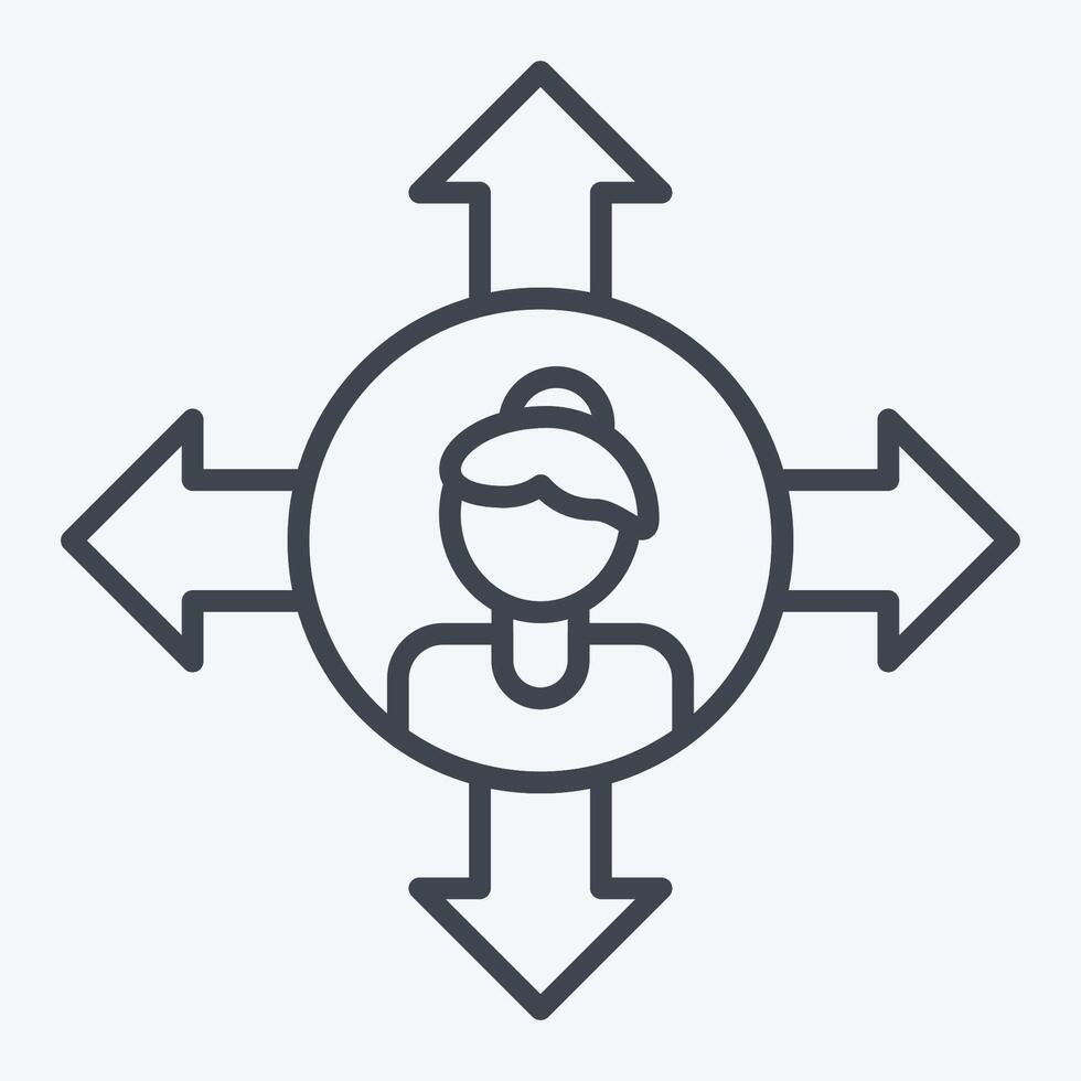 Icon Freedom. related to Feminism symbol. line style. design editable vector