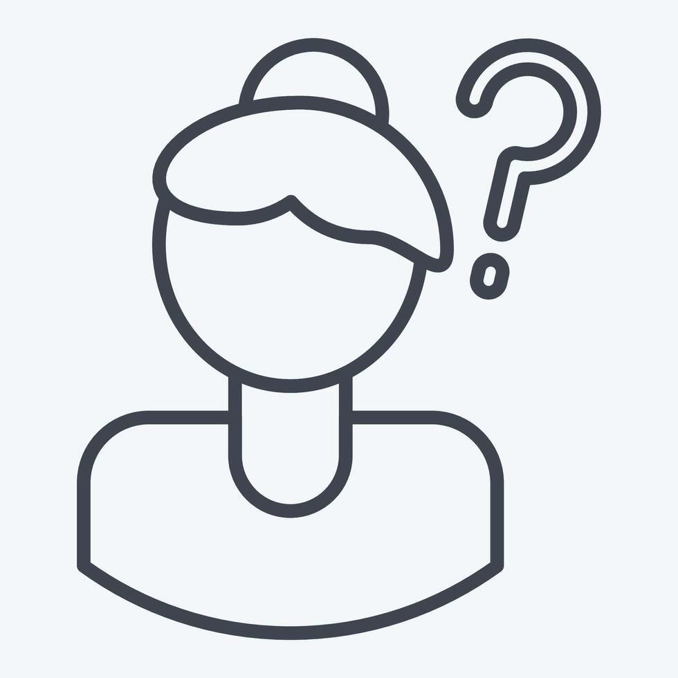 Icon Lost Person. related to Feminism symbol. line style. design editable vector